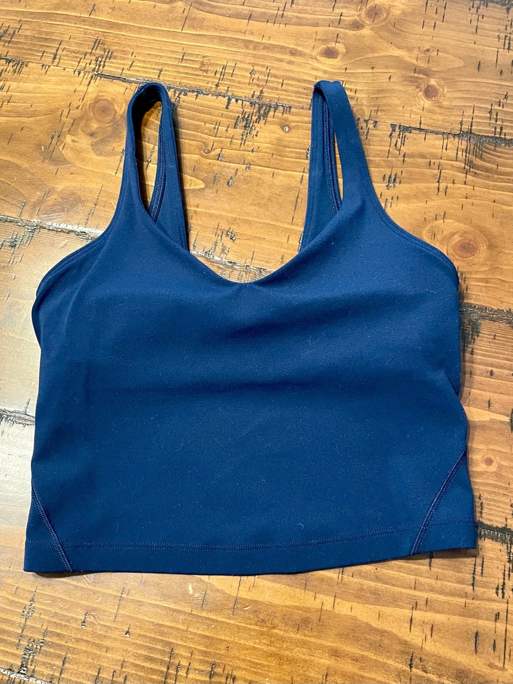 lululemon athletica Deep Navy Seamless Cropped Sports Bra